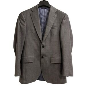 Ted Baker Blazer Men 38R Endurance Prince of Wales Wool Gray Plaid Jay CT Offic